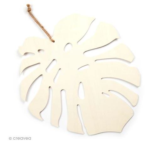 Feuille de Monstera en bois à décorer - 34 x 35 cm