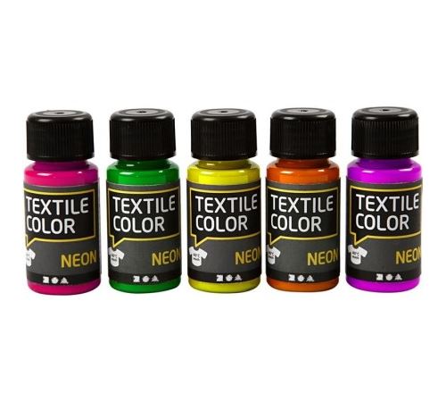 Assortiment Peinture textile fluo - 5 x 50 ml