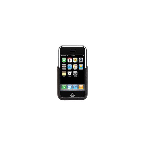 Griffin Elan Clip - Beschermhoes voor mobiele telefoon - echt leer, polycarbonaat - zwart - voor Apple iPhone 3G, 3GS