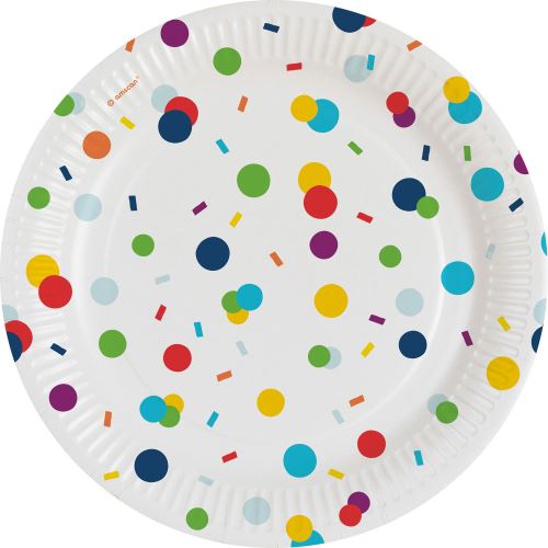 Amscan assiettes confetti 17,7 cm papier blanc 8 pièces