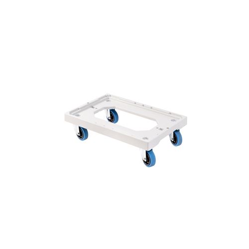 Socle rouleur 4 roues silence pivotantes - chape inox