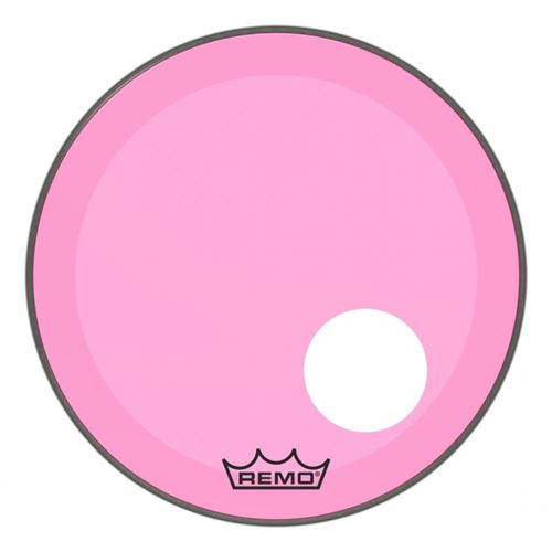 Remo P3-1320-CT-PKOH - Peau de frappe Powerstroke 3 Colortone pour grosse caisse, rose, 20, avec trou décentré de 5