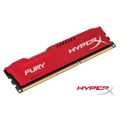 Mémoire RAM HyperX FURY 4Go DDR3 1333MHz PC3 10600U HX313C9FR / 4 CL9 DIMM Rouge