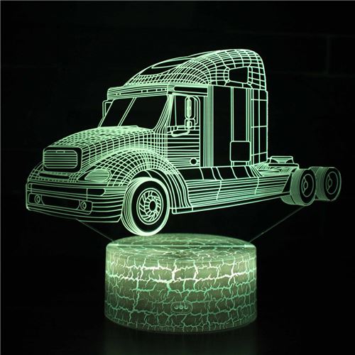 Stack Lampe 3D Tactile Veilleuses Enfant 7 Couleurs Avec Telecommande - Voiture #103 - Image 1