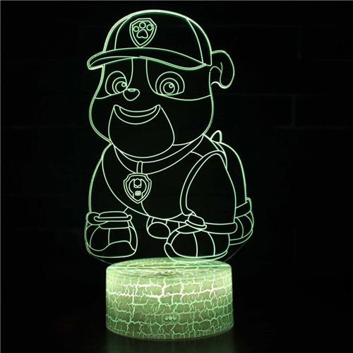 Lampe 3D Tactile Veilleuses Enfant 7 Couleurs avec Telecommande - PAW Patrol #615