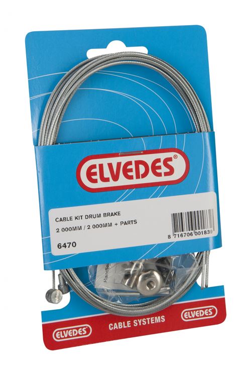 Elvedes Frein à Câble universel interne 2000 mm argent 2 pièces