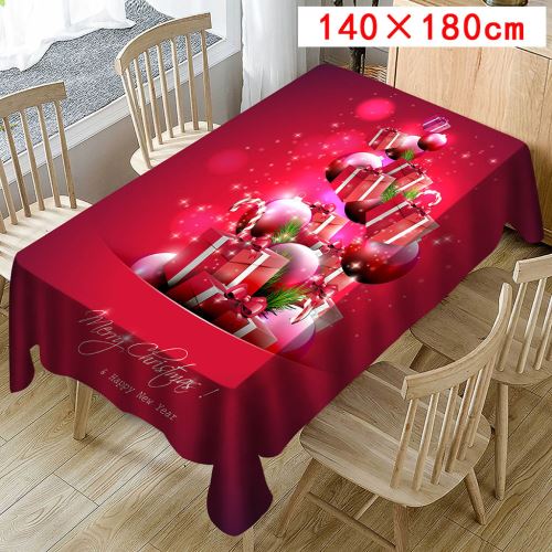 Nappe de Noël Imprimer Rectangle Table Cover Holiday Party Home Decor_Kiliaadk437