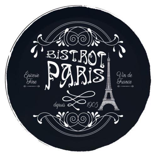 Plateau en métal noir Bistrot de Paris