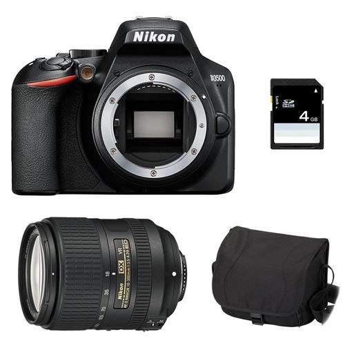 Nikon appareil photo reflex d3500 + 18-300 f/3.5-6.3 vr + sd 4go + sac