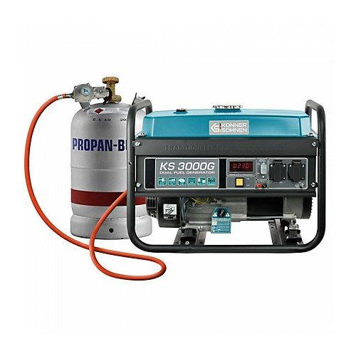 KONNER & SOHNEN K&ouml;nner & S&ouml;hnen G&eacute;n&eacute;rateur &agrave; essence/gaz 3kW avec syst&egrave;me AVR 