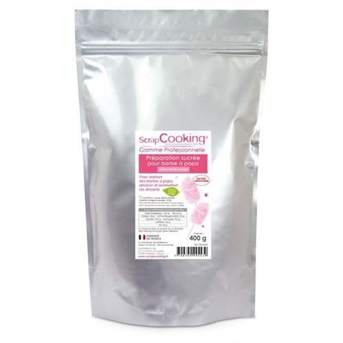 Préparation pour barbe à papa rose 400 g - ScrapCooking