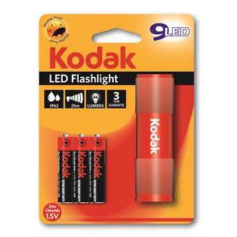 KODAK - Lampe 9 LED - Rouge - 3 Piles AAA/LR03 incluses - 1
