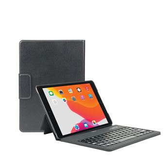 Mobilis Coque de Protection Folio avec Clavier Bluetooth français iPad 10.2'' 8/7ème Gén (2020/2019), Housse Clavier AZERTY, Noir - 1