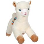Peluche Gipsy Lamadoos allongés 42 cm Crème et Beige