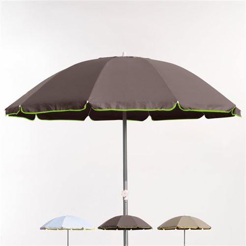 Parasol Mer Plage 220 Cm en Coton Épais Coupe-Vent Ed Limitée ROME, Couleur: Marron