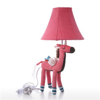 Lampe De Table Licorne Rose Uk Plug Lampe De Table De Bureau Decorative Lampe De Coton Animal Pour Enfants Avec Ampoule Led Achat Prix Fnac