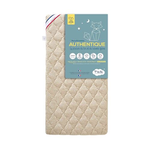 Matelas bébé sans traitement déhoussable AUTHENTIQUE 60x120