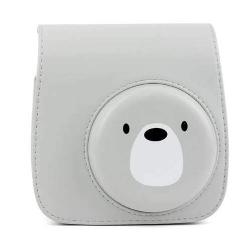 Étui en cuir PU antichoc pour Fujifilm Instax Mini 8 / 8+ / 9 - Gris