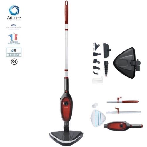 Nettoyeur Vapeur, ARTIZLEE, Balai à Main HEB-818 1300W Multi-Fonction Rouge/Gris