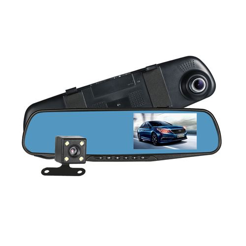 FHD 1080P 4.3 '' double lentille voiture DVR rétroviseur Dash Cam caméra enregistreur