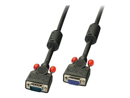Lindy - VGA-verlengkabel - HD-15 (VGA) (V) naar HD-15 (VGA) (M) - 25 cm - gevormd, duimschroeven - zwart