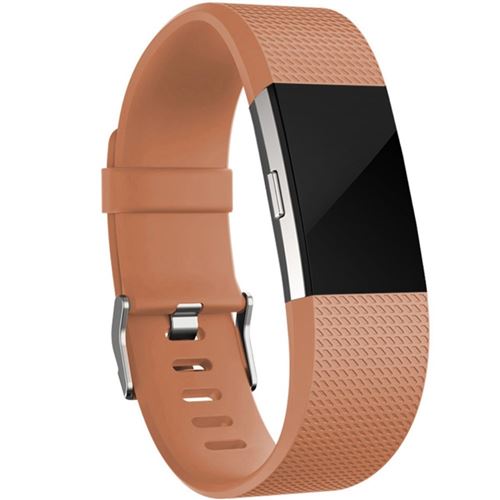 Bracelet en silicone remplacement du sport marron pour votre Fitbit Charge 2