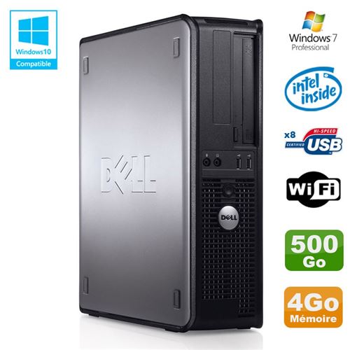 Pc dell optiplex 780 dt intel e5200 2,5ghz 4go disque 500go wifi win 7 pro État correct - Dell reconditionné disponible sur Fnac