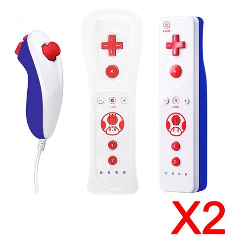 Lot van 2 Qumox wii ver motion controller plus geïntegreerd + Nunchuk voor Nintendo Wii WII mini