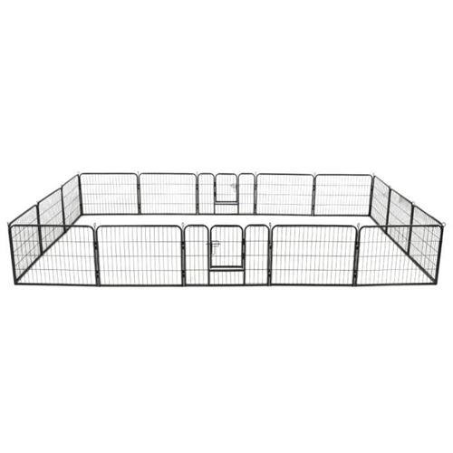 Vidaxl - Parc pour chiens 16 panneaux Acier 60 x 80 cm Noir n/a