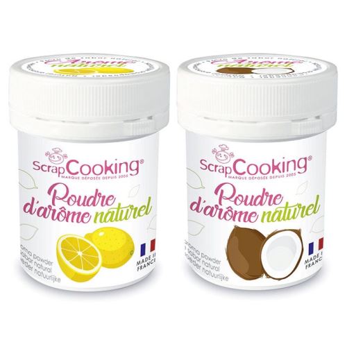 Arômes alimentaires naturels en poudre - citron et noix de coco - 2 x 15 g - ScrapCooking