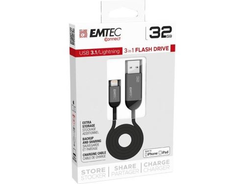 Clé USB Lightning 32GB EMTEC T750 USB3.1 Dual