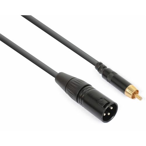 Power Dynamics Noir Pd Connex Câble Audio Cordon Convertisseur Xlr Mâle - Rca Mâle - 0,15M