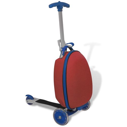 vidaXL Kinderstep met rolkoffer rood