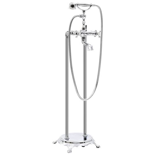 vidaXL Freistehende Badewannenarmatur Edelstahl 99,5 cm Silbern
