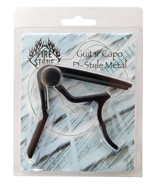Fire & Stone Capodastre en D pour guitare de concert Aluminium Noir