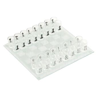 Jeu D'échecs Shot Glass – 32 Verres Acryliques + Plateau Verre – Jeu à Boire Pour Adultes – Cadeau Original Pour Soirées