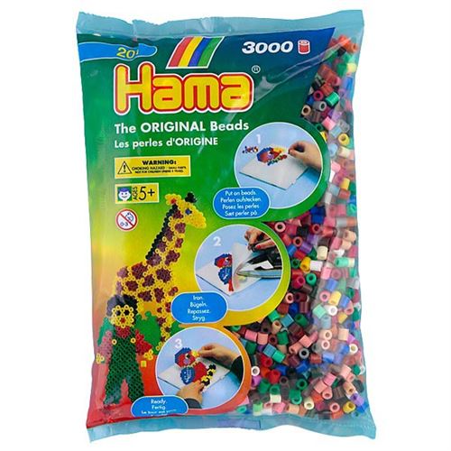 HAMA 201-67 Midi Sachet 3000 perles mélange 22 couleurs