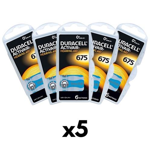 Piles Auditives Duracell Activair 675, 5 Plaquettes