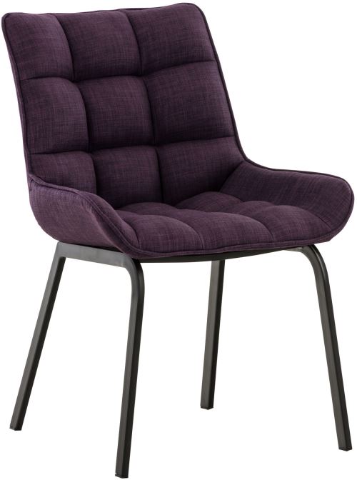 Chaise Saranda en Tissu avec Piètement en métal noir - Assise Violet
