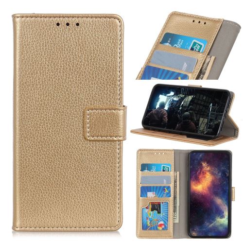 Etui en PU avec support or pour votre Motorola P40 Play