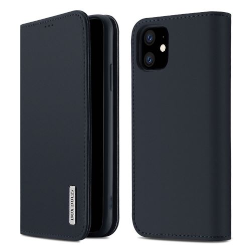 Etui en cuir véritable bleu foncé pour votre Apple iPhone 11 6.1 pouces