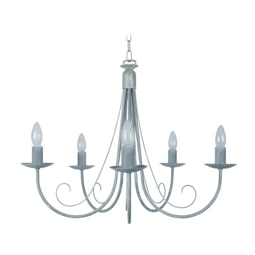Tosel 20702 lustre côte divoire acier 60 w e14 gris blanc
