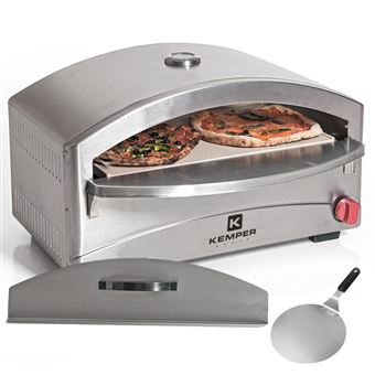 Four à pizza à gaz 4800W Cuisson pierre réfractaire 250 à 400°C Spatule Incluse KEMPER - 1
