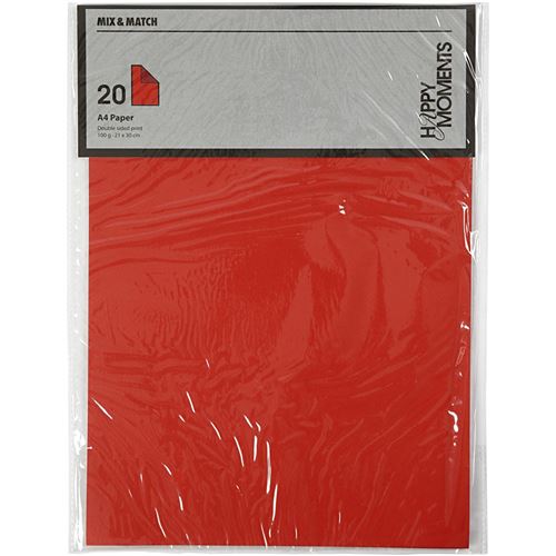 Creotime papier texturé 21 x 29,7 cm 20 pièces rouge