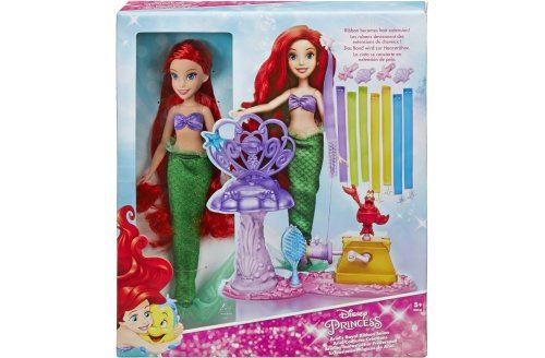 Poupée ariel coiffures creations salon ruban royal - disney princess