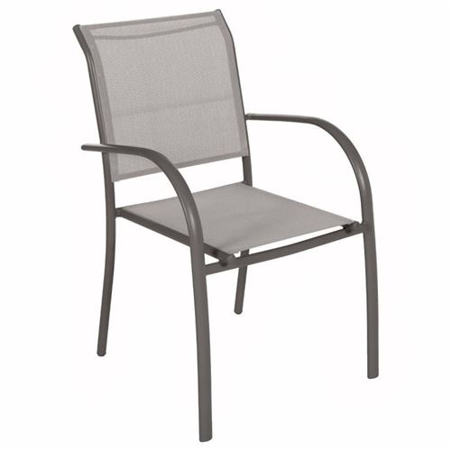 Fauteuil empilable Piazza Hespéride noisette/taupe tonka