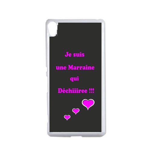 Coque Marraine Rose Et Noir Compatible Sony Xperia Xa Transparent