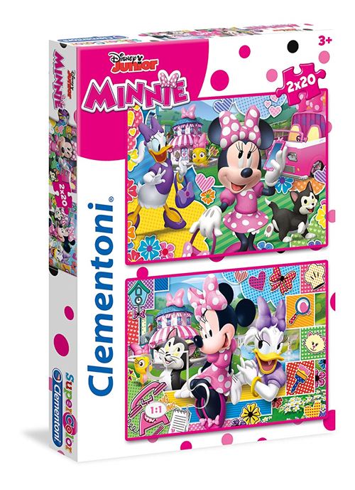 Clementoni Supercolor Minnie Happy Helpers Puzzle- 2 x 20 Pièces - Disney, 24750, Multi-Colour