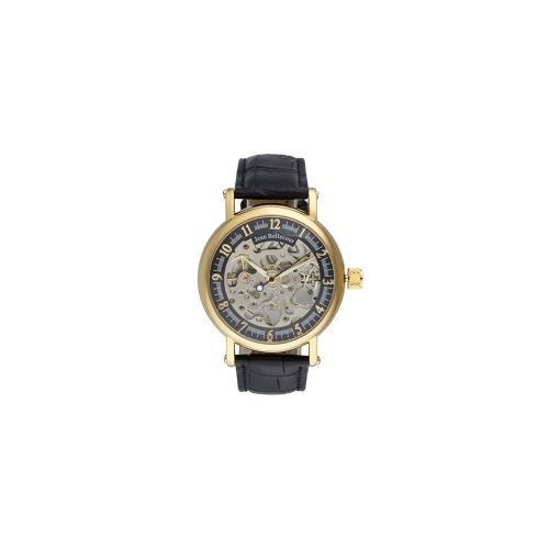 Montre Homme Jean Bellecour Cadran 39cm En Acier Squelette Doré Et Bracelet Noir En Acier REDS27