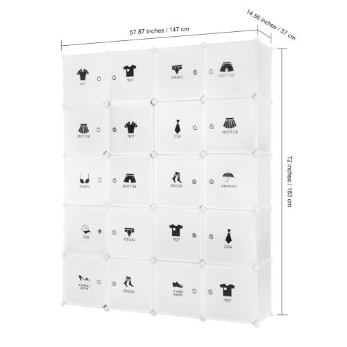 Langria Armoire Avec Penderie Modulable 20 Cubes Pour Decor